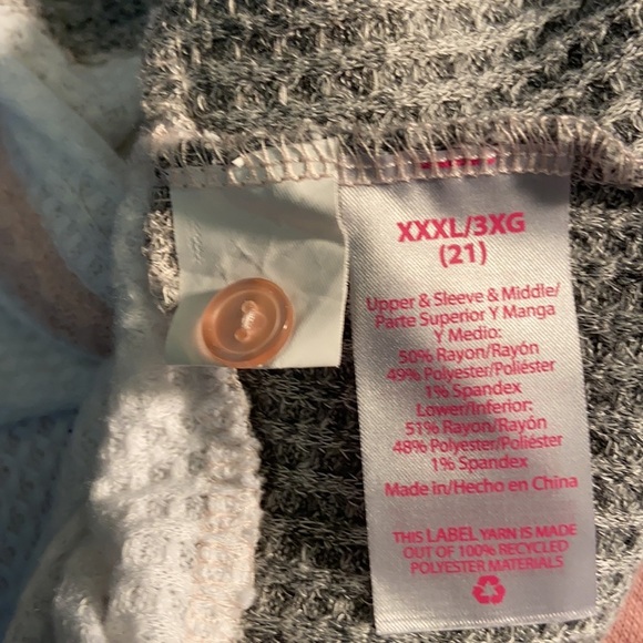 No Boundaries Women’s Peach White and Gray Sweater Size 3X - Picture 4 of 4